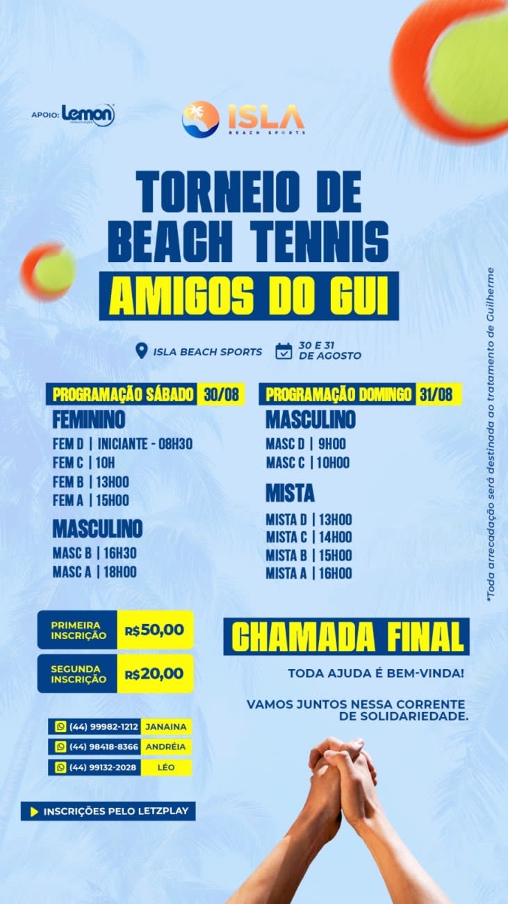 TORNEIO DE BEACH TENNIS - AMIGOS DO GUI