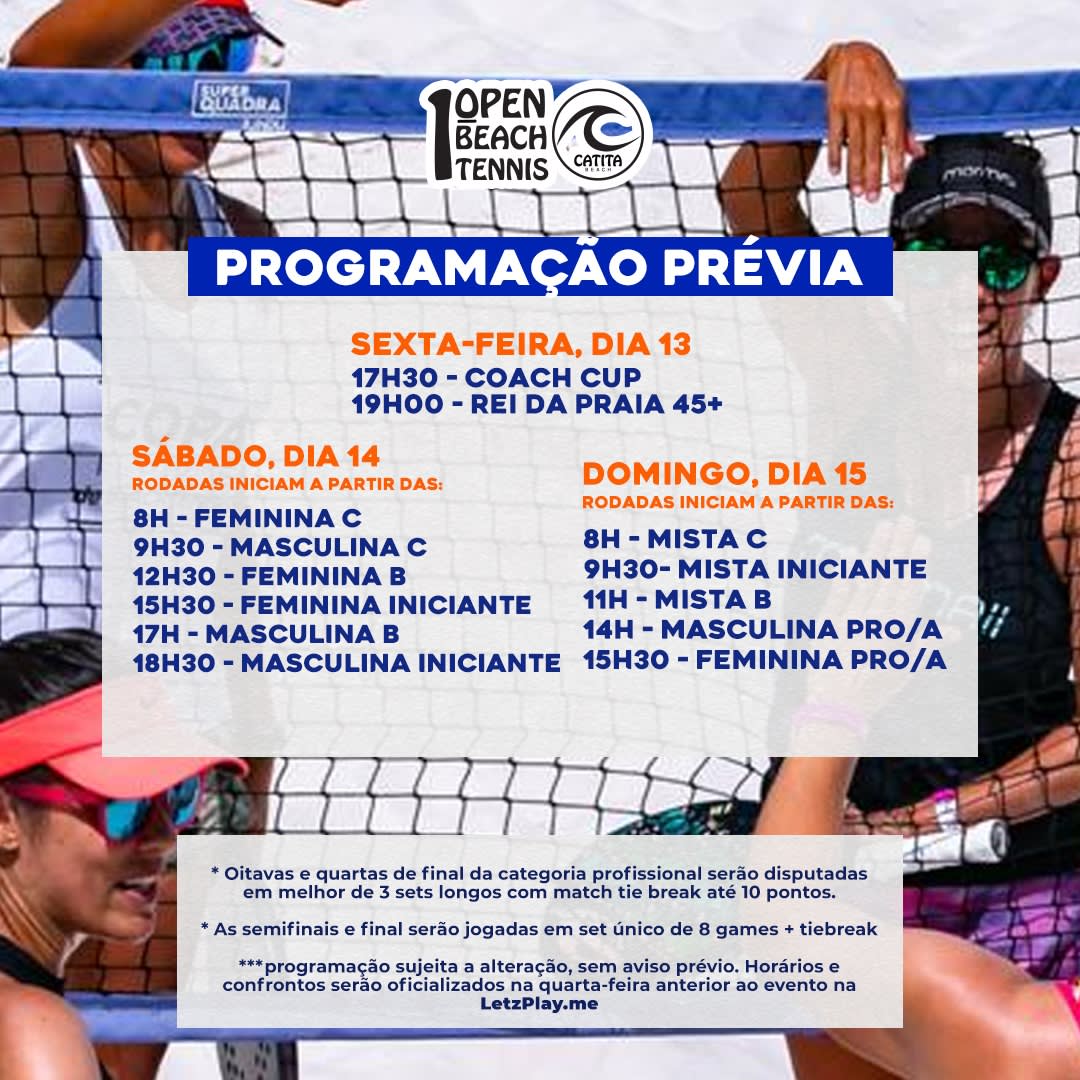 Informações do Torneio 1º OPEN CATITA BEACH - LetzPlay