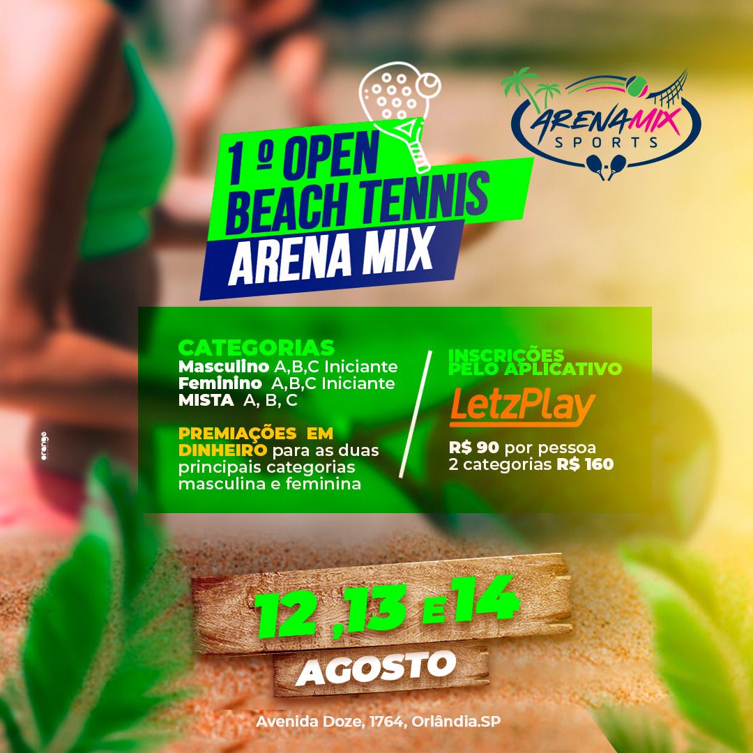 Informações do Torneio Torneio Beach Tennis One And One - LetzPlay