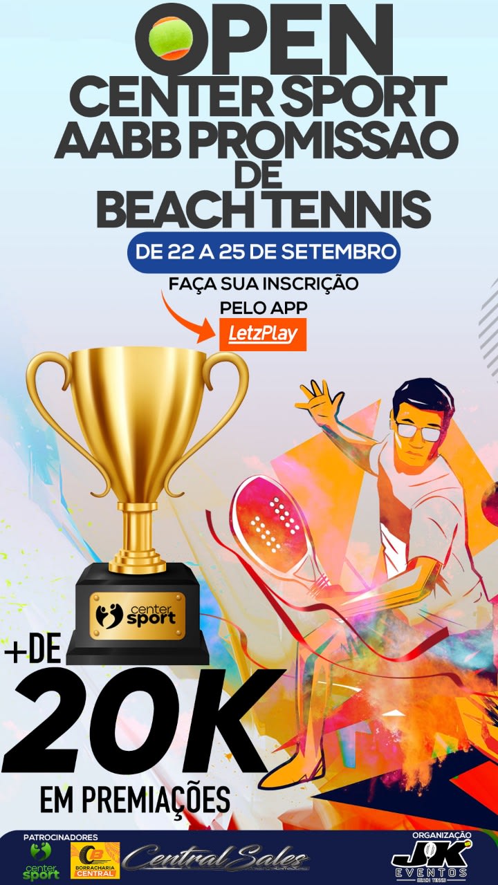 Informações do Torneio OPEN CENTER SPORT AABB PROMISSÃO DE BEACH TENNIS -  LetzPlay