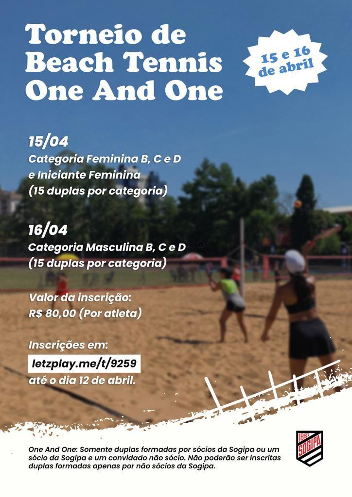 Informações do Torneio Torneio Beach Tennis One And One - LetzPlay