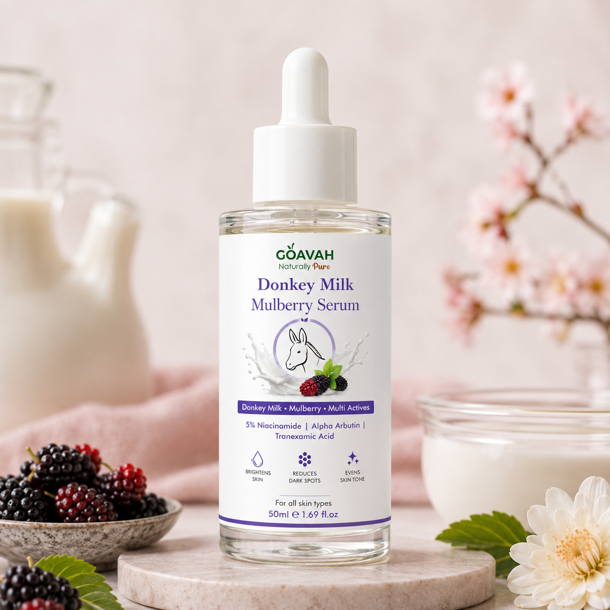 Donkey milk mulberry serum