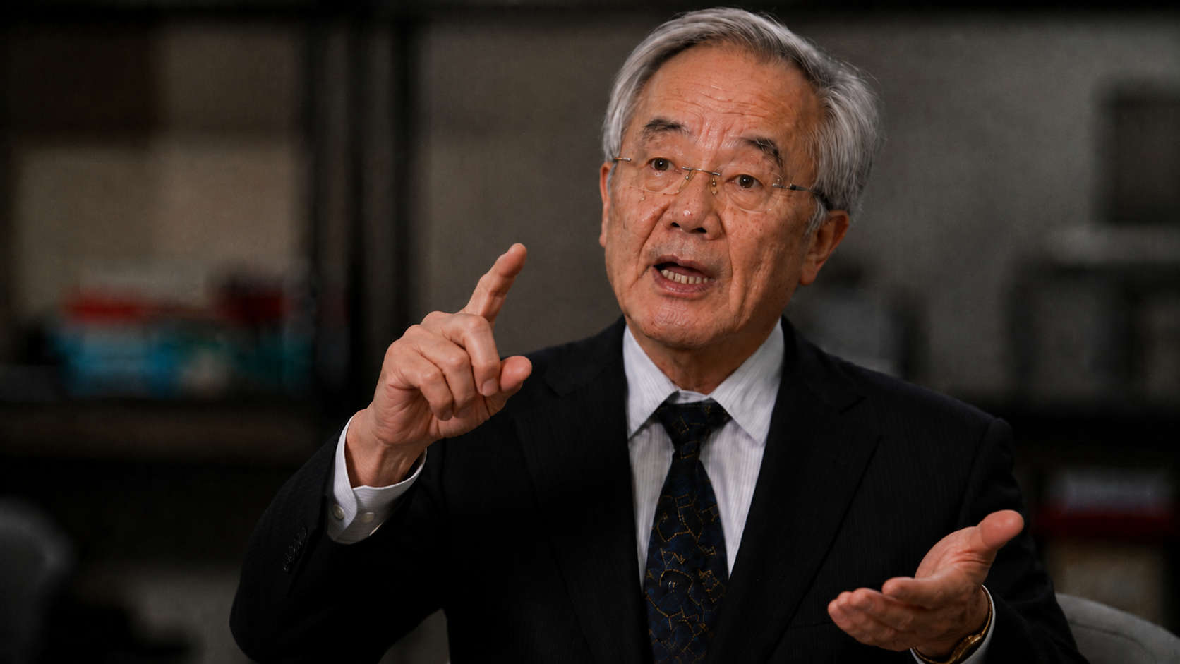 Dr. Ohsumi during the interview