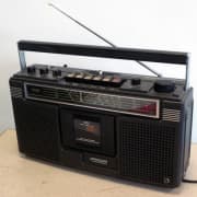 Boom-boxes & ghetto blasters - luggable combined cassette recorders & radios.