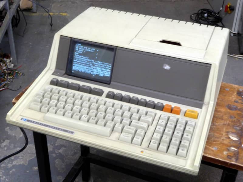 Practical period scientific/laboratory desktop computer with in-built small monitor