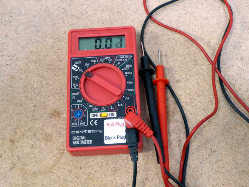 Practical red digital multimeter with LCD display & red & black test leads