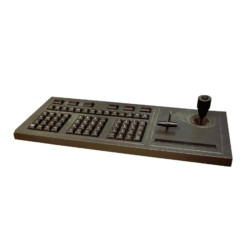 Charcoal grey CCTV control consoles