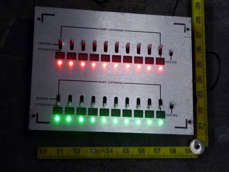 Practical silver intercom/alarm switchboard panel (Baby Listening)