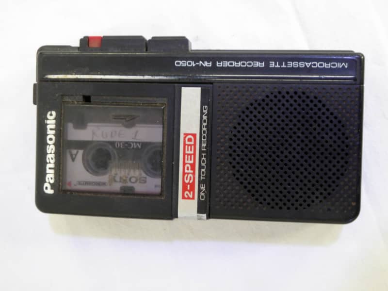 Practical working miniature dictaphone tape recorder