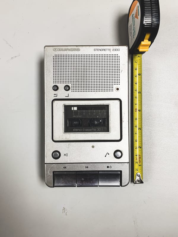 Vintage Silver Mini Cassette recorder (Grundig Stenorette 2300)