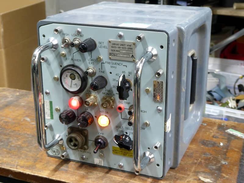 Practical desktop military control box with switches, lamps & meter