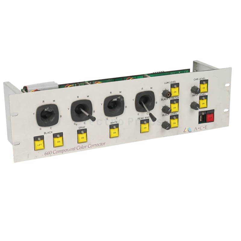 Colour Corrector control panel with quadruple joysticks, yellow buttons