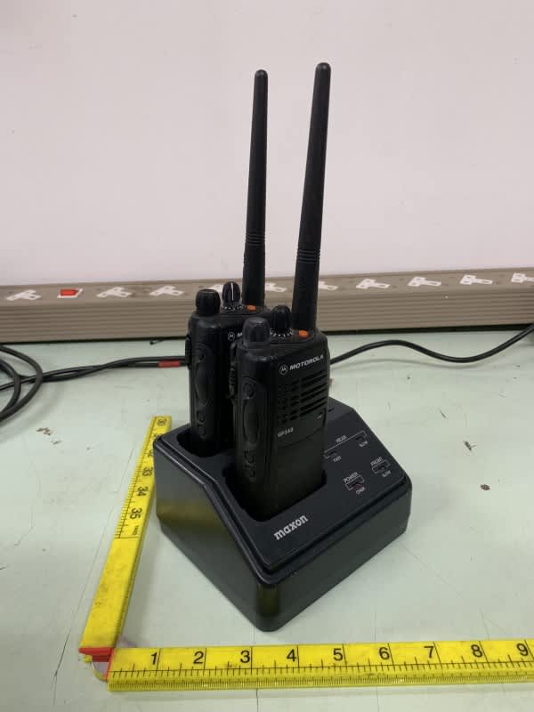 Modern Motorola Walkie Talkies & Charging station