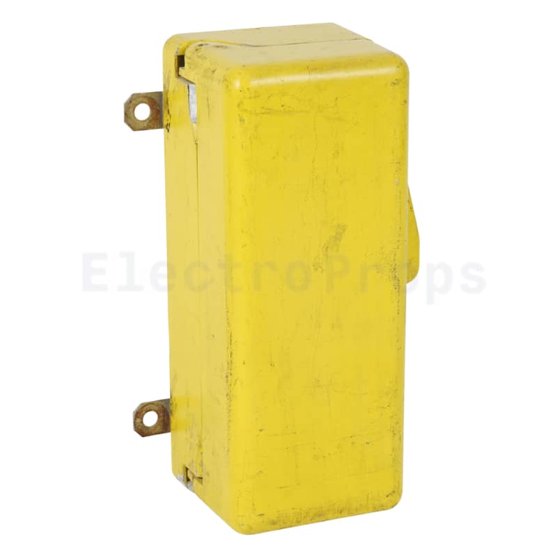 Wall Mounted yellow Telephone in a hinged box