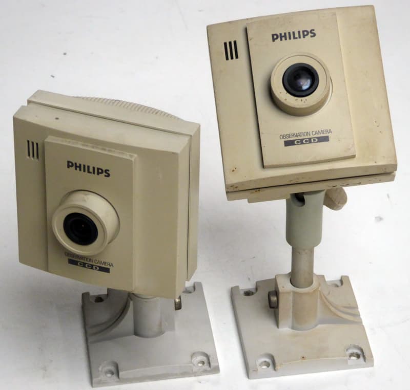 Very shallow internal CCTV cameras on adjustable ball & socket brackets