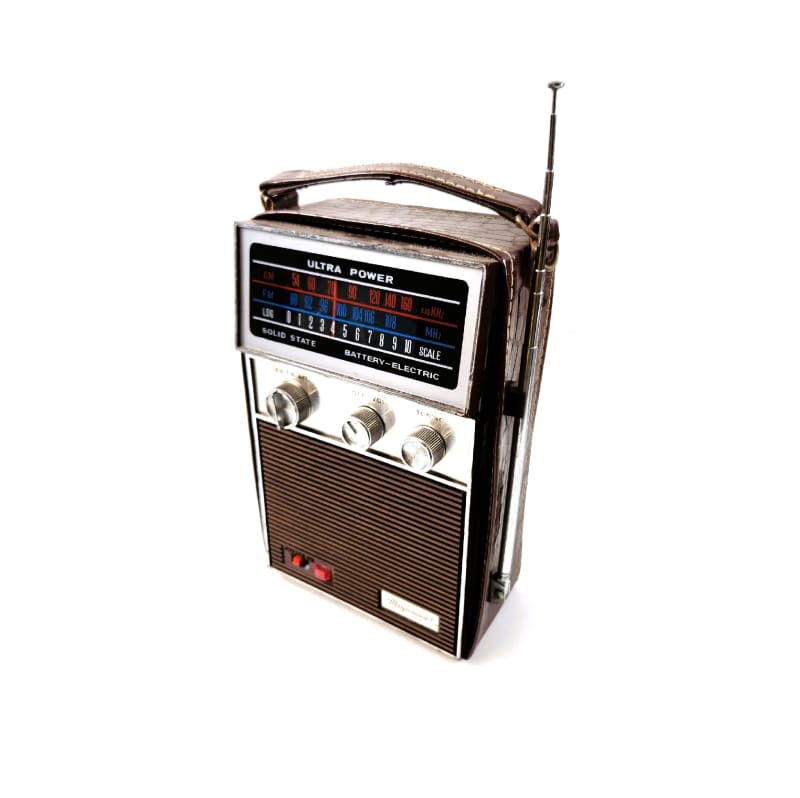 Magic Sound Solid State Portable Period Transistor Radio With Brown  Alligator Style Case