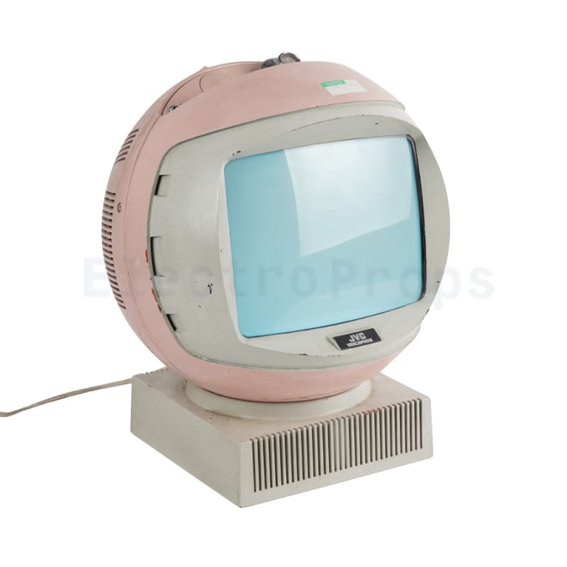 Practical 1970s-1980s JVC videosphere, ball/space helmet shaped black & white TV