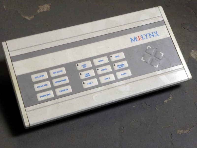 CCTV camera desktop control console in white with rectangular membrane ...