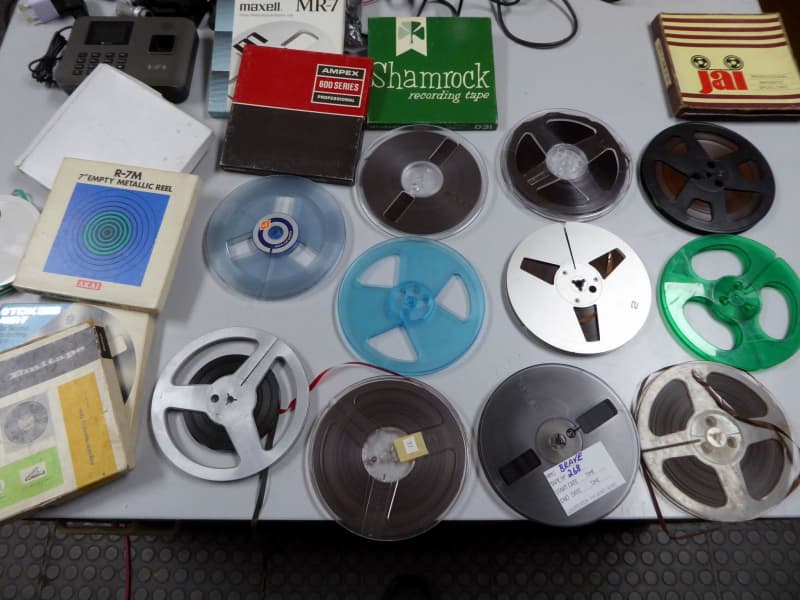 Selection of 7 audio tape spools