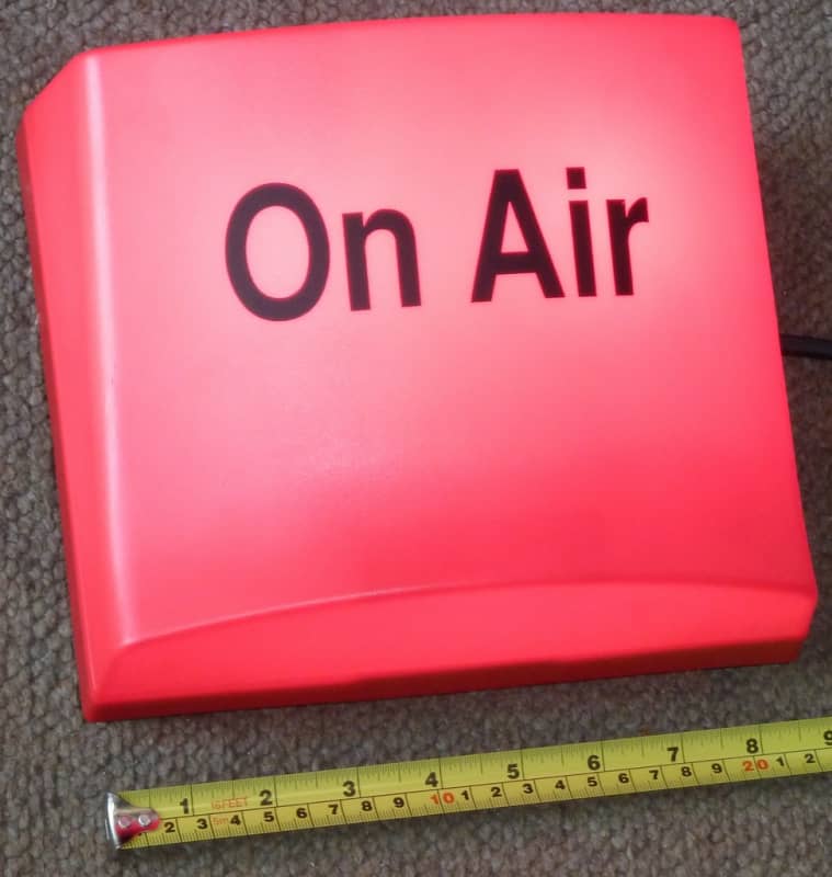 On Air illuminated studio lamp box Electro Props Hire