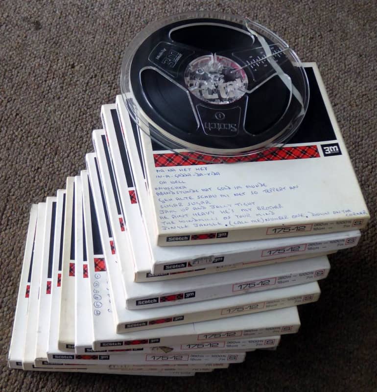 Selection of 7 audio tape spools