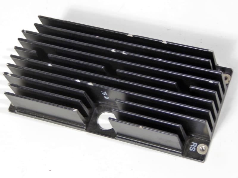 Black finned letter rack heatsink / cooler with drillings