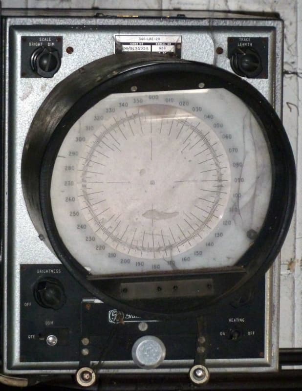 Practical military radar viewing screen with deep hood