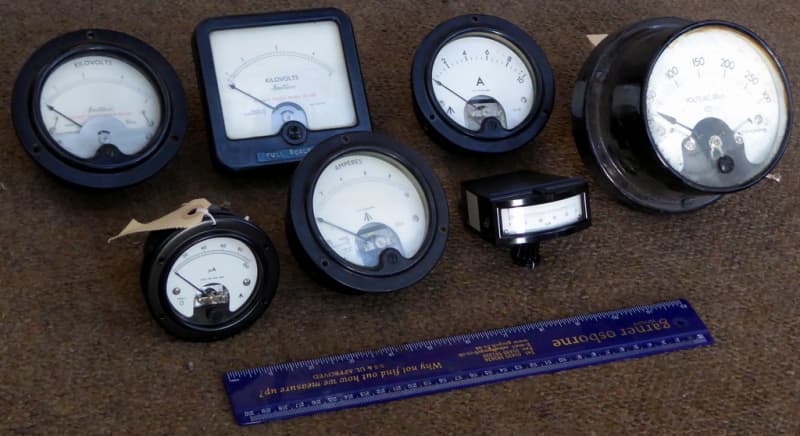 Example Selection of Period black bakelite electrical meters