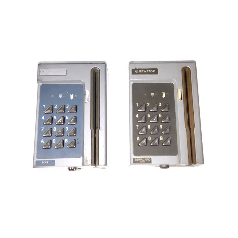 Non Practical Silver/Grey card swipe security entry panel with keypad