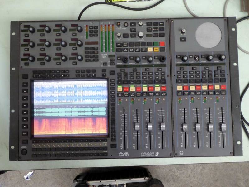 Large, very high tech looking practical control panel/audio console