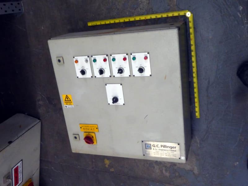 Power electrical control box with rotary switches & indicator lamps.