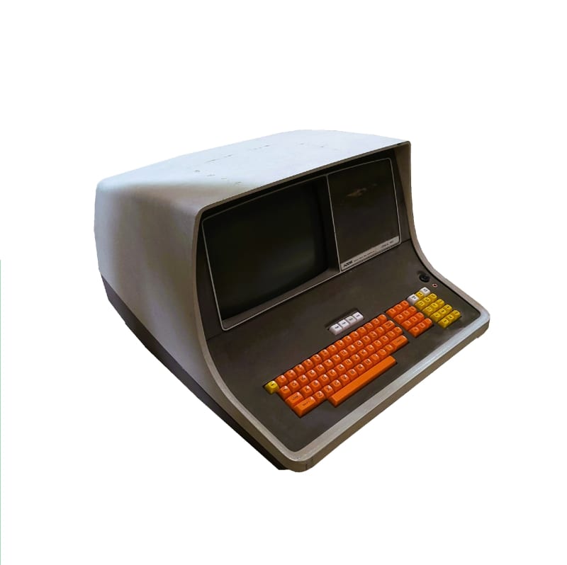 Non Practical Stylish period computer terminal (ADDS) with orange keys