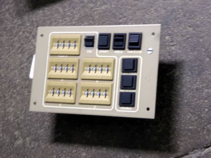 Small panel with 5 groups of 4 digit code switches