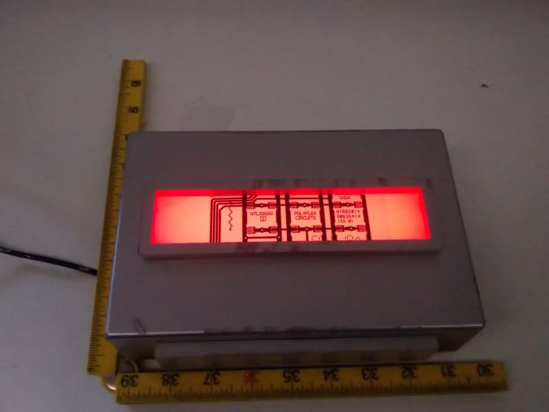 Light box with 17cm x 3.5cm aperture.