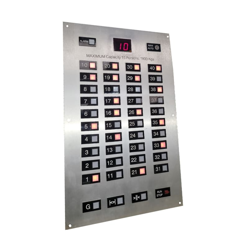 Fully practical 40 floor internal lift panel with digital floor indicator