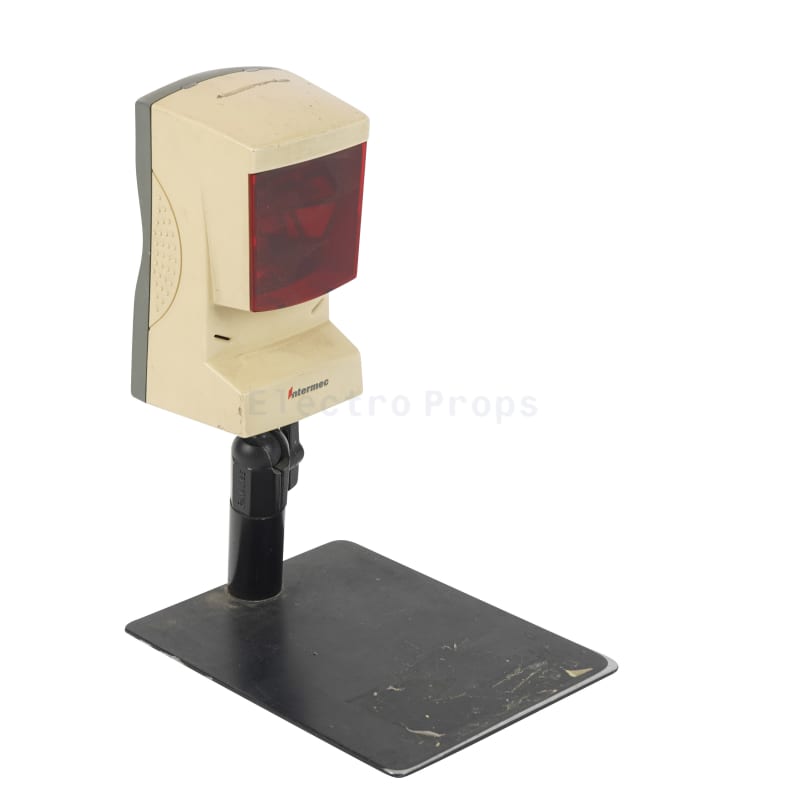 Barcode Scanner on black metal stand