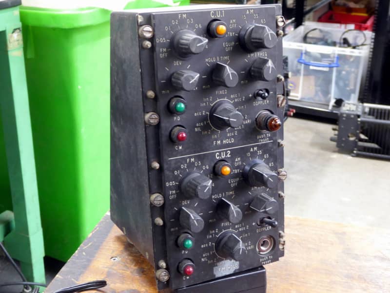 CU1, CU2 aircraft panels in matt black with knobs & coloured buttons