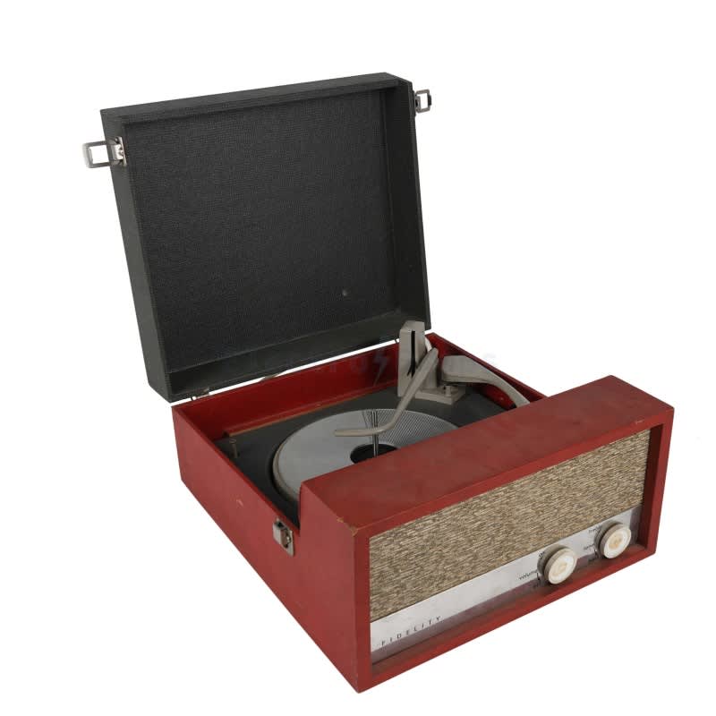 1960s period Dansette style record player or gramophone.