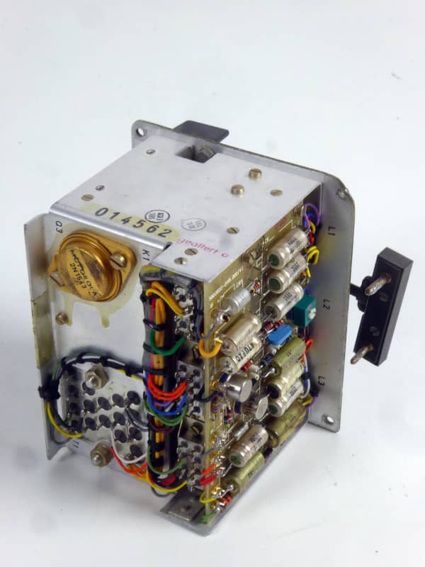 Military block power supply with visible gold plated electronic components