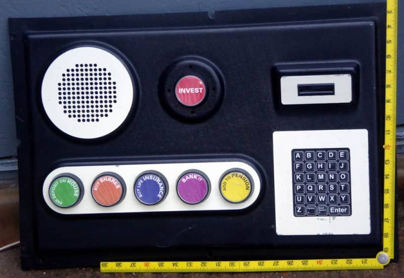 Distinctive control console with big bold buttons | Electro Props Hire