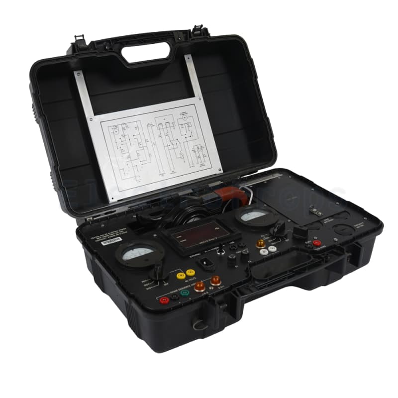 Electrical test set in rugged Peli style case