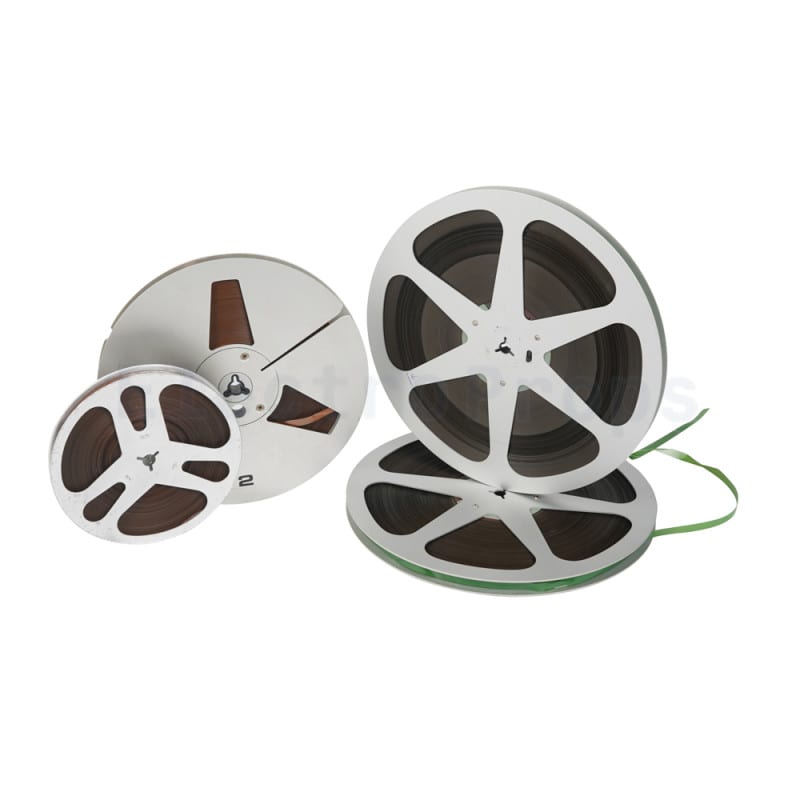 Period metal 8.25 tape reels for 1950s-1960s tape recorders