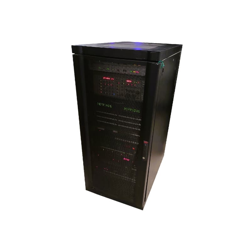 4ft 3 Inch Black Server Rack with honeycomb mesh front door 