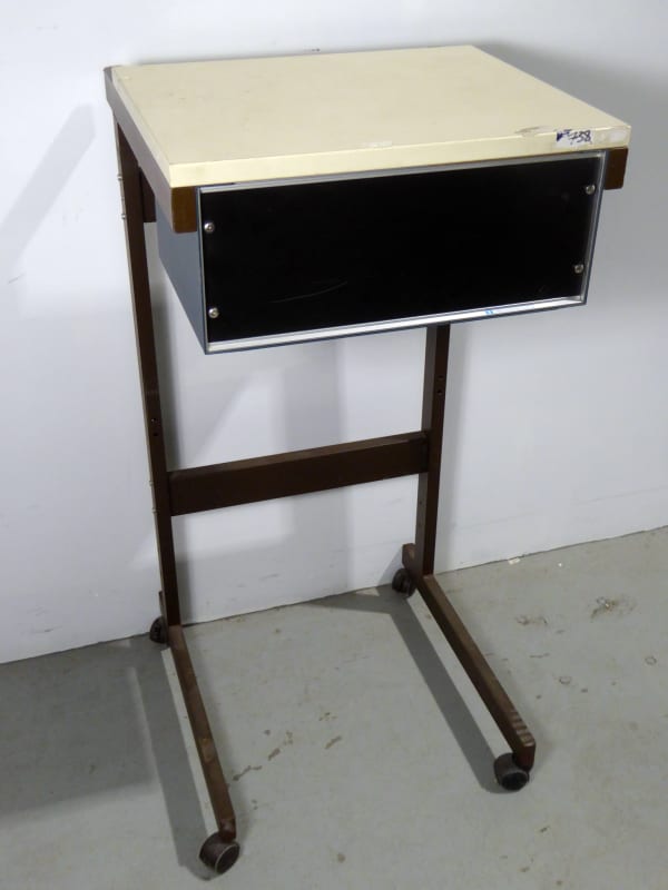 Tall studio TV/monitor support trolley on wheels