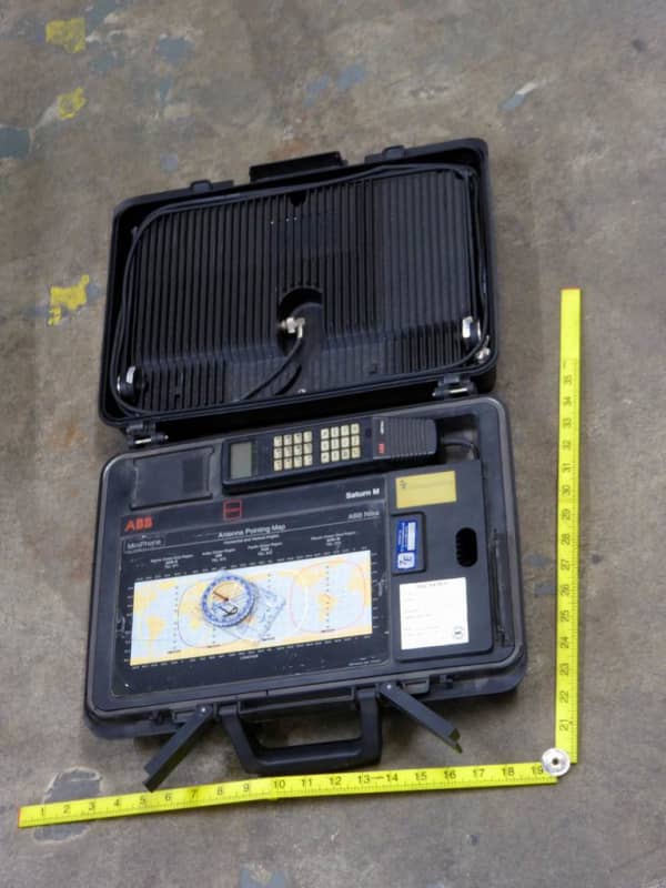 Portable suitcase style satellite phone