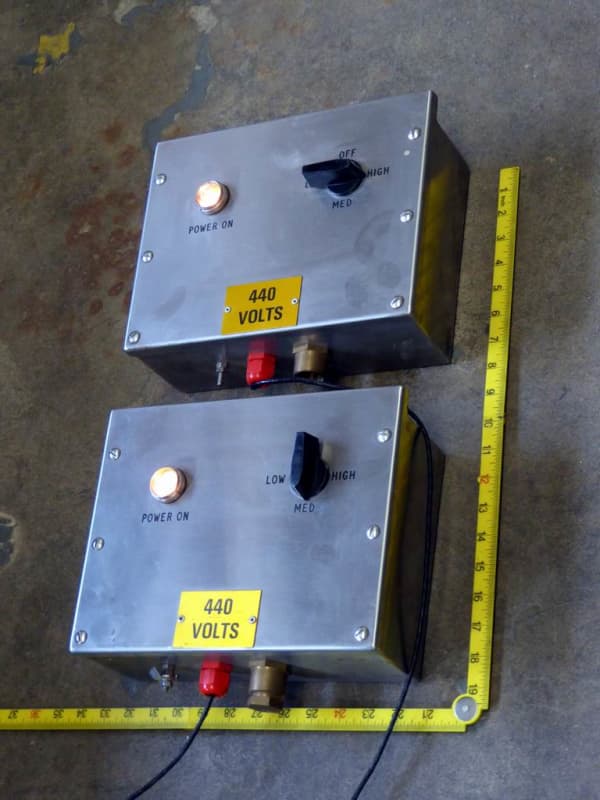 Practical brushed stainless steel electrical power switch boxes