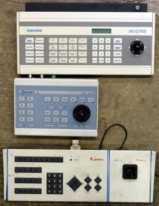 Example Selection of CCTV desk console controllers