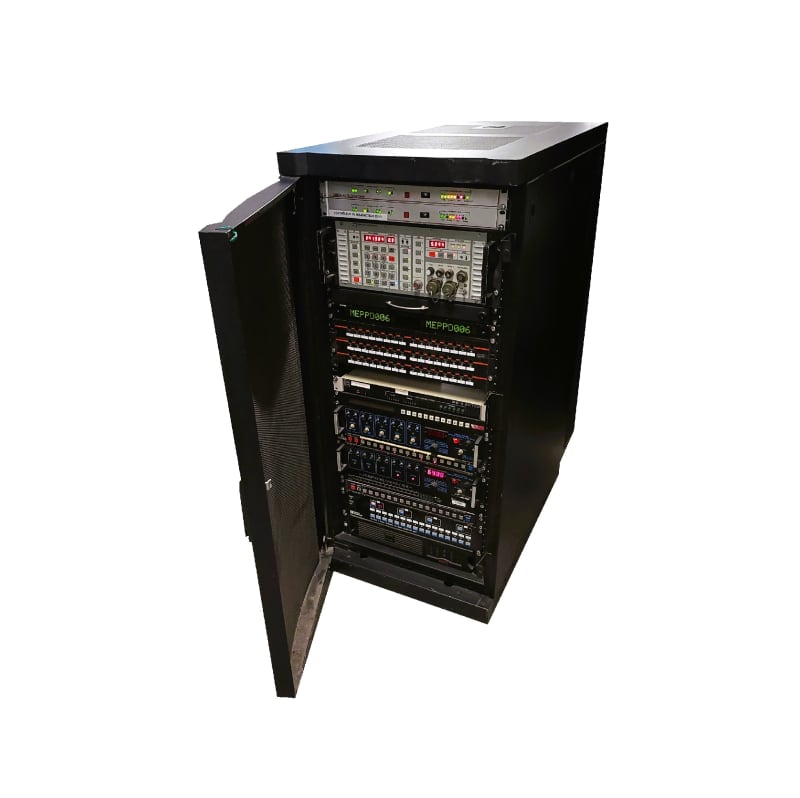 4ft 3 Inch Black Server Rack with honeycomb mesh front door 