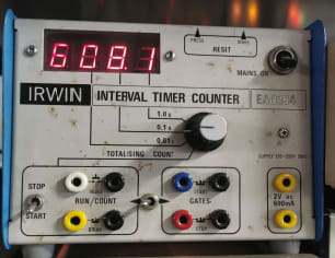 Irwin laboratory interval timer counter with red LED display