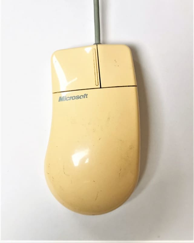 Cream 1990s Microsoft mouse